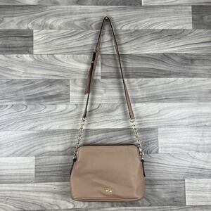 Matthew And Julian Purse Hand Bag Crossbody Chain Accent‎ Brown Tan Beige